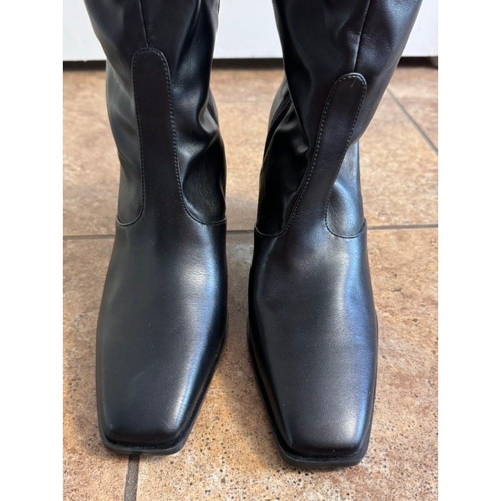Franco Sarto Black Square Toe Block Heel Tall Boots Womens 9.5 45710 - Picture 9 of 15
